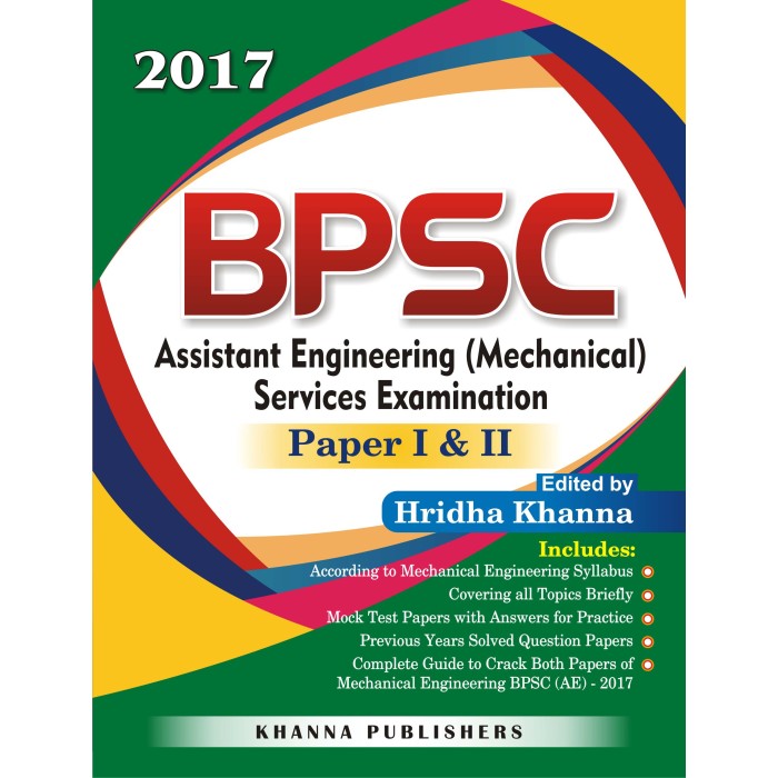 BPSC Assistant Engineering in Mechanical Services Examination Paper I & II